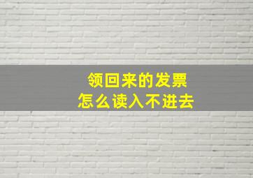 领回来的发票怎么读入不进去