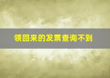 领回来的发票查询不到