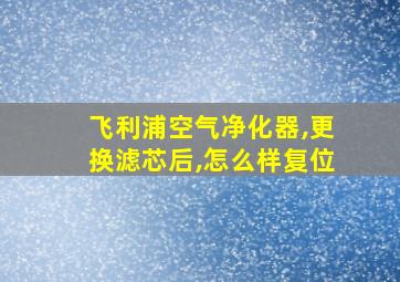 飞利浦空气净化器,更换滤芯后,怎么样复位