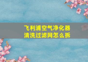 飞利浦空气净化器清洗过滤网怎么拆