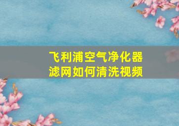 飞利浦空气净化器滤网如何清洗视频