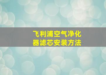 飞利浦空气净化器滤芯安装方法