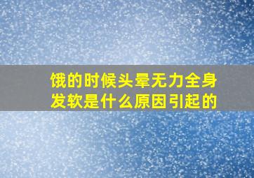 饿的时候头晕无力全身发软是什么原因引起的