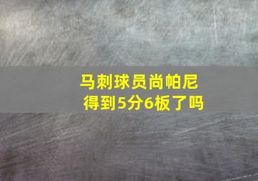 马刺球员尚帕尼得到5分6板了吗