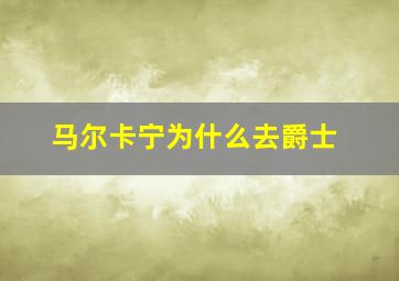 马尔卡宁为什么去爵士