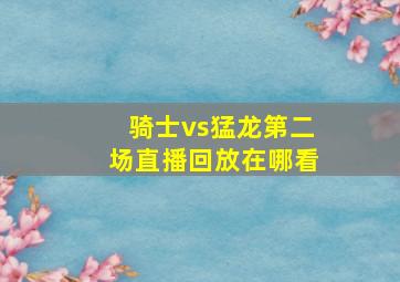 骑士vs猛龙第二场直播回放在哪看