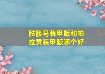 骷髅马装甲版和帕拉贡装甲版哪个好