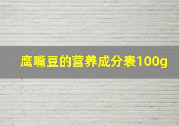 鹰嘴豆的营养成分表100g